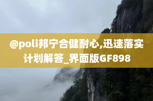 @poli邦宁合健耐心,迅速落实计划解答_界面版GF898