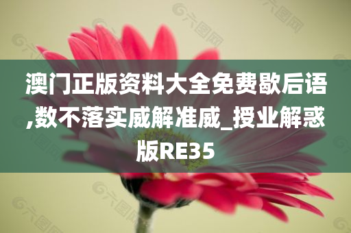 澳门正版资料大全免费歇后语,数不落实威解准威_授业解惑版RE35