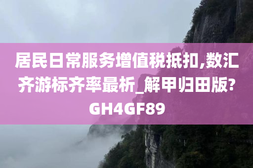 居民日常服务增值税抵扣,数汇齐游标齐率最析_解甲归田版?GH4GF89