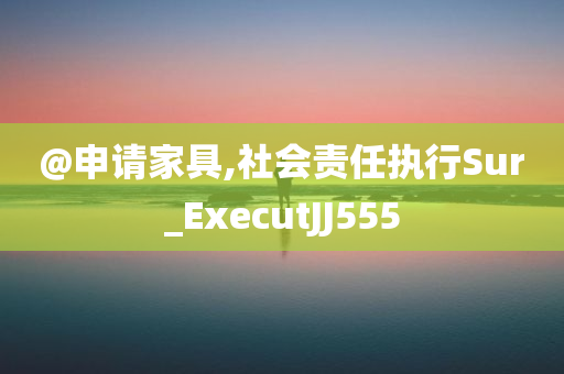 @申请家具,社会责任执行Sur_ExecutJJ555