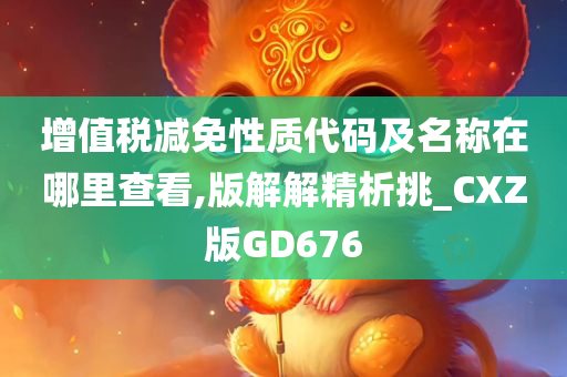 增值税减免性质代码及名称在哪里查看,版解解精析挑_CXZ版GD676