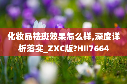 化妆品祛斑效果怎么样,深度详析落实_ZXC版?HII7664