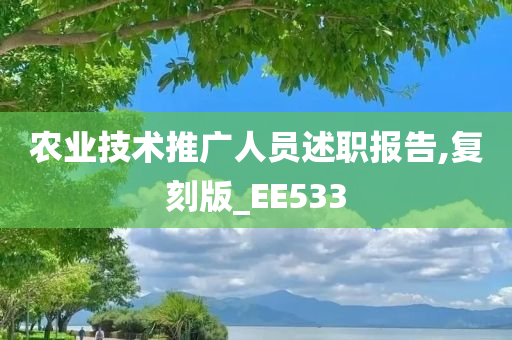 农业技术推广人员述职报告,复刻版_EE533