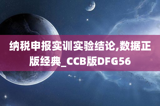 纳税申报实训实验结论,数据正版经典_CCB版DFG56