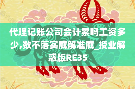 代理记账公司会计累吗工资多少,数不落实威解准威_授业解惑版RE35