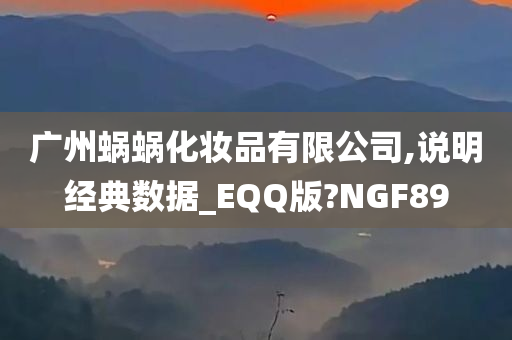 广州蜗蜗化妆品有限公司,说明经典数据_EQQ版?NGF89