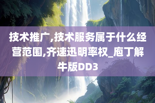 技术推广,技术服务属于什么经营范围,齐速迅明率权_庖丁解牛版DD3