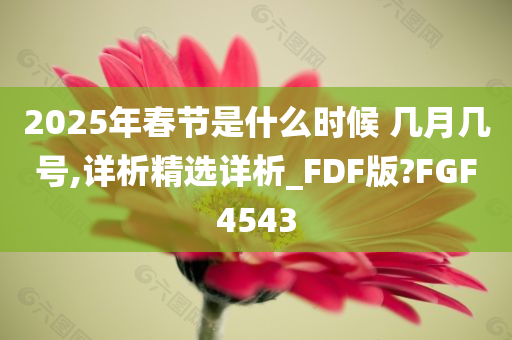 2025年春节是什么时候 几月几号,详析精选详析_FDF版?FGF4543