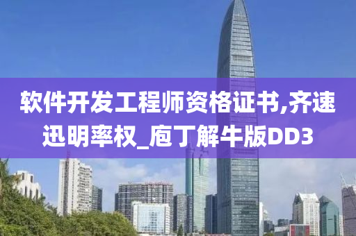 软件开发工程师资格证书,齐速迅明率权_庖丁解牛版DD3