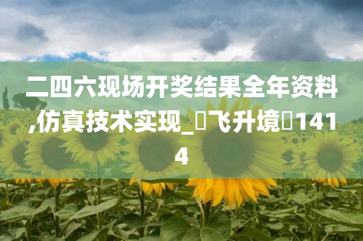 二四六现场开奖结果全年资料,仿真技术实现_?飞升境?1414