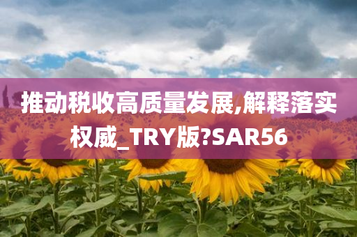 推动税收高质量发展,解释落实权威_TRY版?SAR56