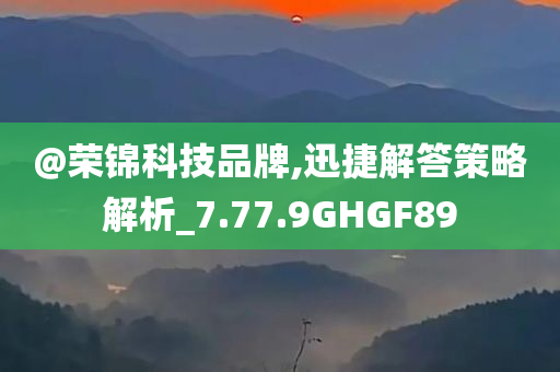 @荣锦科技品牌,迅捷解答策略解析_7.77.9GHGF89