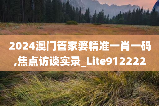 2024澳门管家婆精准一肖一码,焦点访谈实录_Lite912222