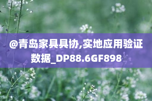 @青岛家具具协,实地应用验证数据_DP88.6GF898