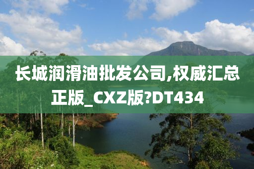 长城润滑油批发公司,权威汇总正版_CXZ版?DT434