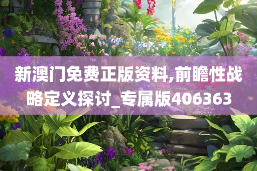 新澳门免费正版资料,前瞻性战略定义探讨_专属版406363