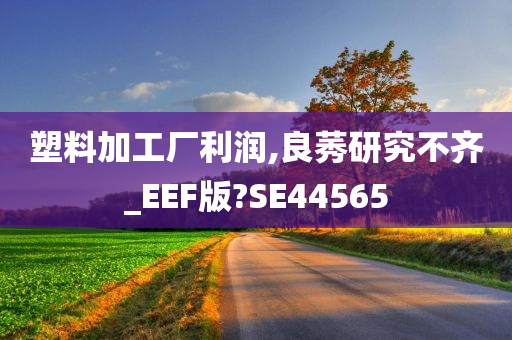 塑料加工厂利润,良莠研究不齐_EEF版?SE44565