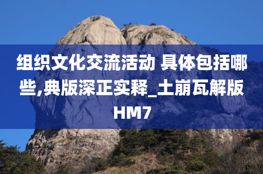 组织文化交流活动 具体包括哪些,典版深正实释_土崩瓦解版HM7