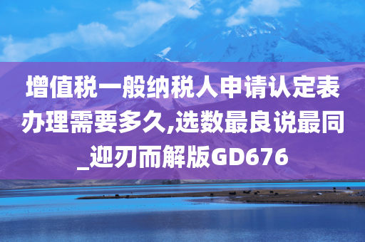 增值税一般纳税人申请认定表办理需要多久