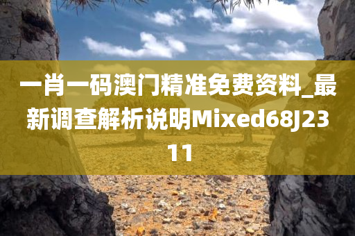 一肖一码澳门精准免费资料_最新调查解析说明Mixed68J2311