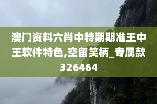 澳门资料六肖中特期期准王中王软件特色,空留笑柄_专属款326464