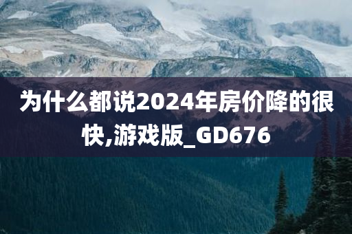 为什么都说2024年房价降的很快,游戏版_GD676