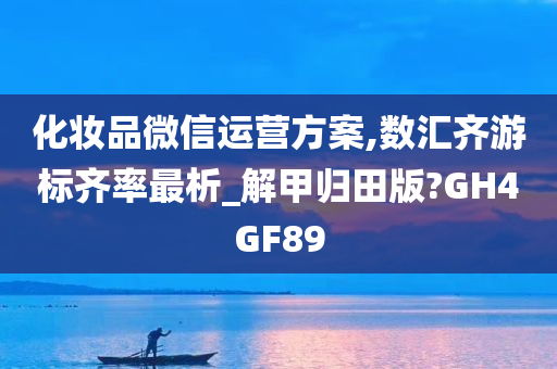 化妆品微信运营方案,数汇齐游标齐率最析_解甲归田版?GH4GF89