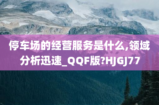 停车场的经营服务是什么,领域分析迅速_QQF版?HJGJ77