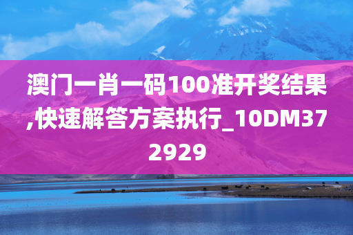 澳门一肖一码100准开奖结果,快速解答方案执行_10DM372929