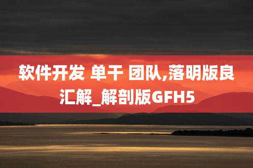 软件开发 单干 团队,落明版良汇解_解剖版GFH5