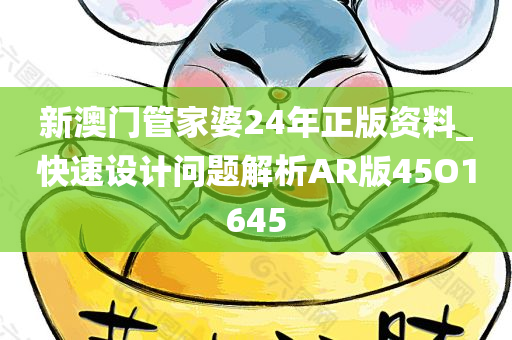 新澳门管家婆24年正版资料_快速设计问题解析AR版45O1645