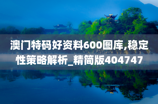 澳门特码好资料600图库,稳定性策略解析_精简版404747