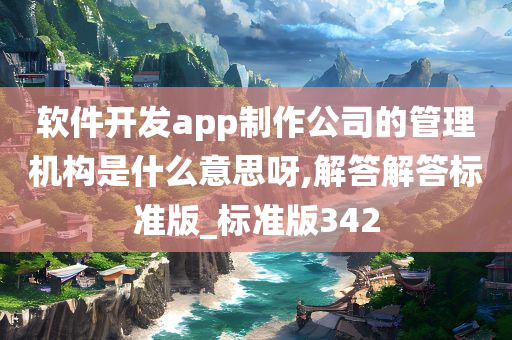 软件开发app制作公司的管理机构是什么意思呀,解答解答标准版_标准版342