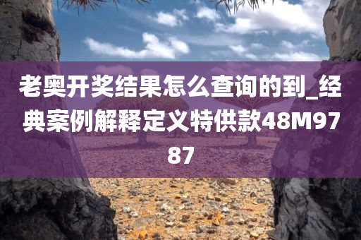 老奥开奖结果怎么查询的到_经典案例解释定义特供款48M9787