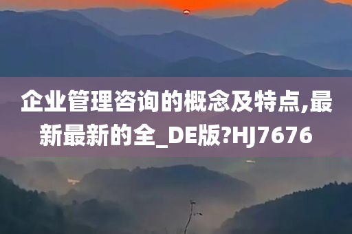 企业管理咨询的概念及特点,最新最新的全_DE版?HJ7676