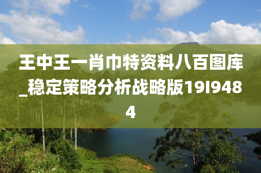 王中王一肖巾特资料八百图库_稳定策略分析战略版19I9484