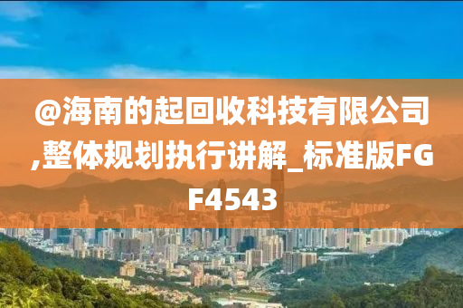 @海南的起回收科技有限公司,整体规划执行讲解_标准版FGF4543