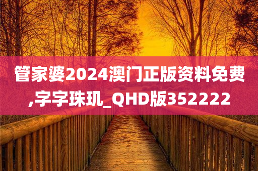 管家婆2024澳门正版资料免费,字字珠玑_QHD版352222