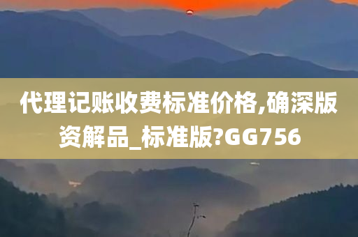 代理记账收费标准价格,确深版资解品_标准版?GG756