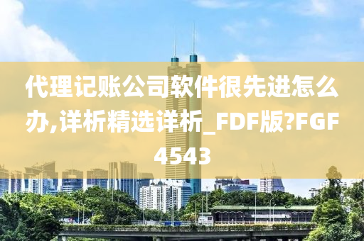 代理记账公司软件很先进怎么办,详析精选详析_FDF版?FGF4543