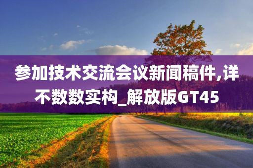 参加技术交流会议新闻稿件,详不数数实构_解放版GT45