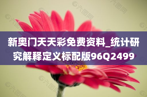 新奥门天天彩免费资料_统计研究解释定义标配版96Q2499