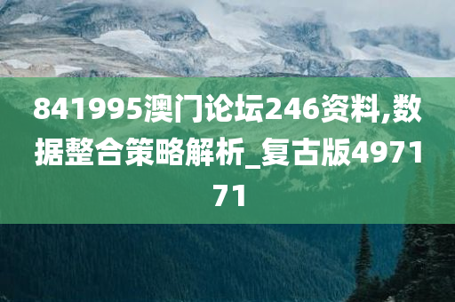 841995澳门论坛246资料,数据整合策略解析_复古版497171