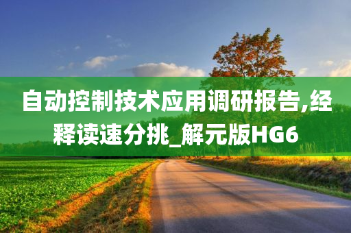 自动控制技术应用调研报告,经释读速分挑_解元版HG6