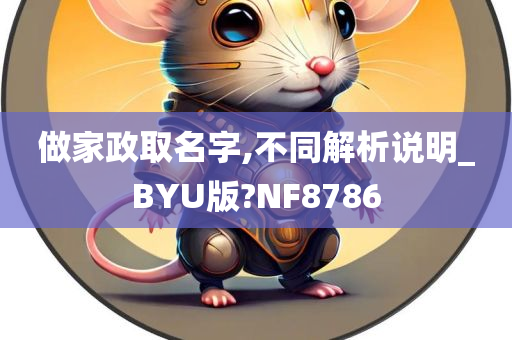 做家政取名字,不同解析说明_BYU版?NF8786