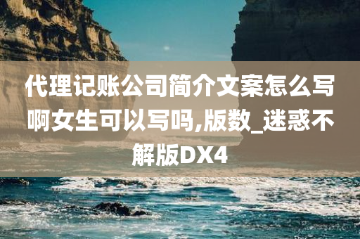 代理记账公司简介文案怎么写啊女生可以写吗,版数_迷惑不解版DX4