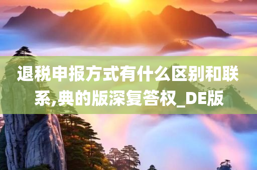 退税申报方式有什么区别和联系,典的版深复答权_DE版