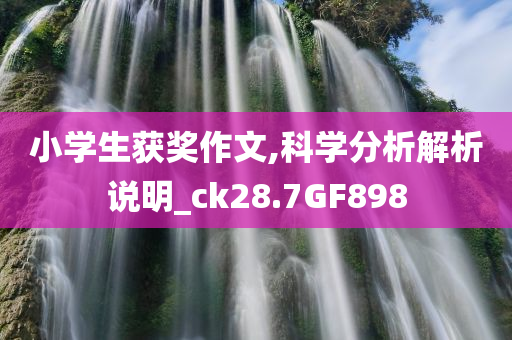 小学生获奖作文,科学分析解析说明_ck28.7GF898