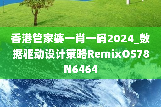 香港管家婆一肖一码2024_数据驱动设计策略RemixOS78N6464