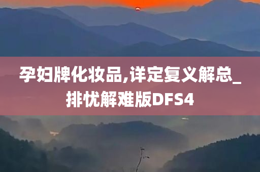 孕妇牌化妆品,详定复义解总_排忧解难版DFS4